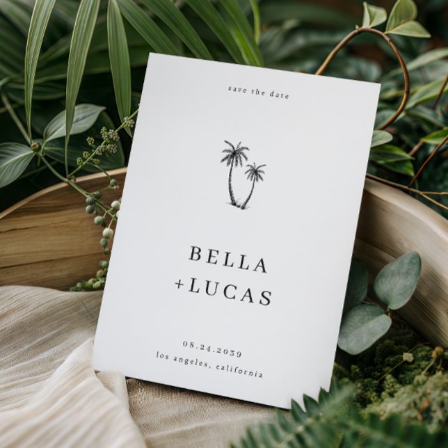 Tropischer QR Code Hochzeit von handgezogenen Palm Save The Date (Von Creator hochgeladen)