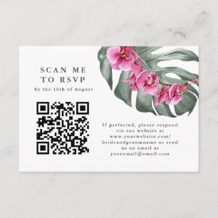 Tropischer QR-Code-UAWG für Orchideen in Pink Begleitkarte