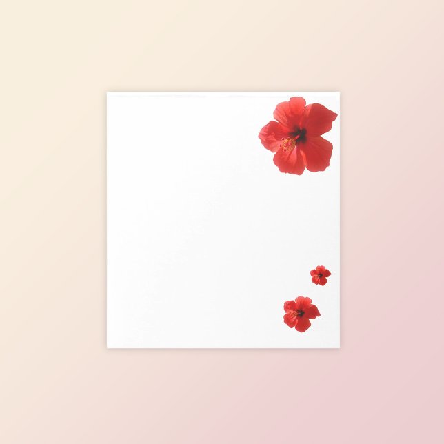Tropischer Red Hibiskus Floral Notepad Notizblock (Von Creator hochgeladen)