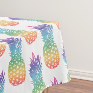 Tropischer Regenbogen-Ananas-Mustertuch Tischdecke