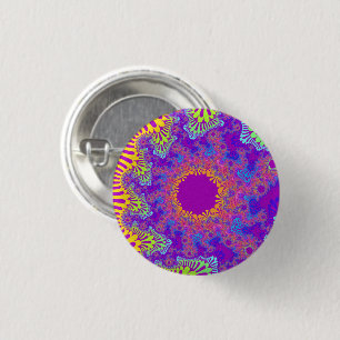 Tropischer Regenbogen-Sonnenbrand-Knopf Button