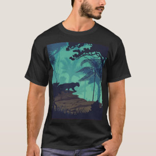 Tropischer Regenwald, Jaguar Abend Hintergrund. T-Shirt