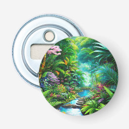 Tropischer Regenwald mit Bäumen und Blume Flaschenöffner