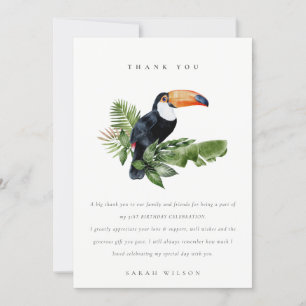 Tropischer Regenwald Toucan Fauna Geburtstag jedes Dankeskarte