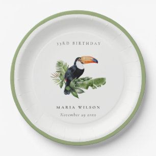 Tropischer Regenwald Toucan Fauna jedes Alter Gebu Pappteller