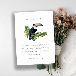Tropischer Regenwald Toucan Hochzeit wünschend gut Begleitkarte