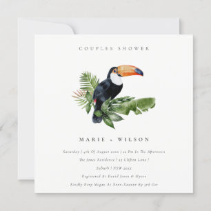 Tropischer Regenwald Toucan Paare Dusche einladen Dankeskarte