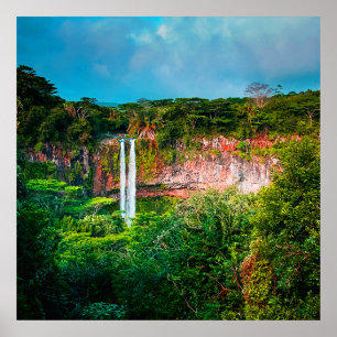 Tropischer Regenwald-Wasserfall Poster