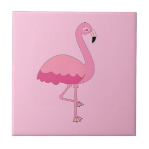 Tropischer Rosa Flamingo   Fliese