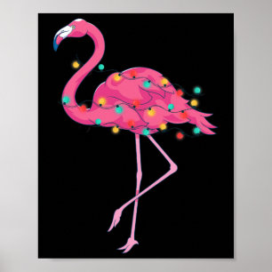 Tropischer Rosa Flamingo Hawaii Sommer Weihnachten Poster