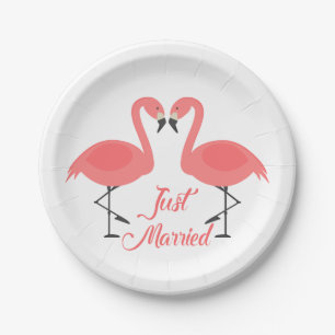 Tropischer Rosa Flamingo Hochzeit - Luau Pappteller