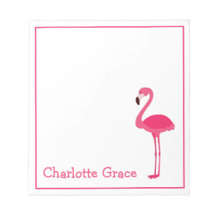 Tropischer Rosa Flamingo Personalisiert Notizblock