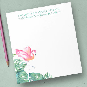 Tropischer Rosa Flamingo personalisiertes Schreibw Notizblock