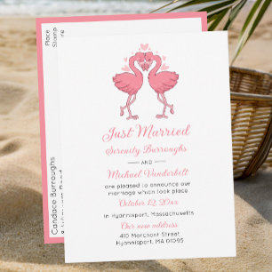 Tropischer Rosa-Flamingo-Strand Hawaiianisch Frisc Ankündigungspostkarte