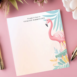Tropischer Rosa-Flamingo-Wasserfarben-Personalisie Notizblock