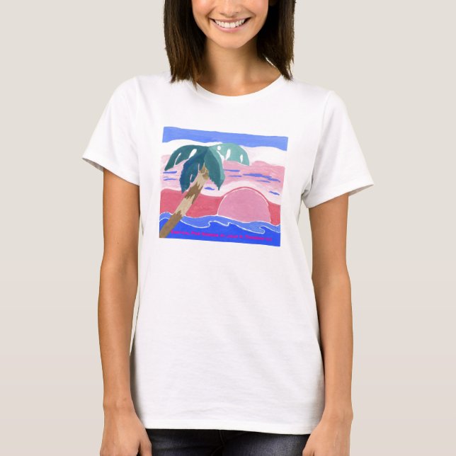 Tropischer rosa Sonnenaufgang-T - Shirt (Vorderseite)