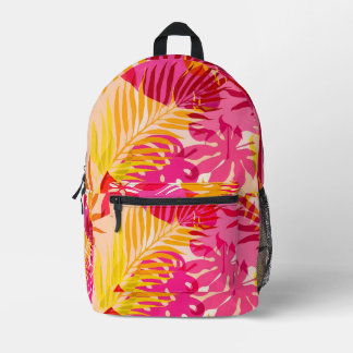 Tropischer Rucksack | Palmblatt- & Blumenmuster