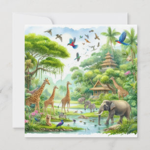 Tropischer Safari-Dschungel Einladung