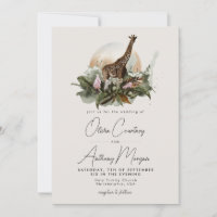 Tropischer Safari-Dschungel Giraffe Hochzeit