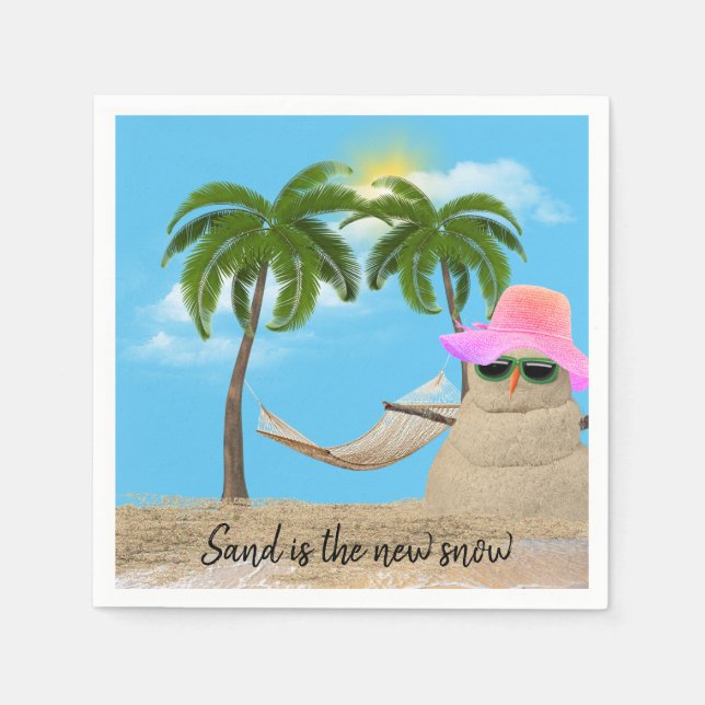 Tropischer Sandman mit Hammock Napkins Serviette (Vorderseite)
