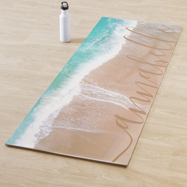Tropischer Sandstrand Meeresmeditation personalisi Yogamatte (Beispiel)