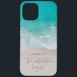 Tropischer Sandstrand Ozean das Abenteuer beginnt Case-Mate iPhone Hülle<br><div class="desc">Tropischer Sandstrand Ozean personalisiert,  das Abenteuer beginnt Design.</div>