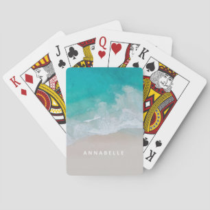 Tropischer Sandstrand Sonnige Wellen modern Spielkarten