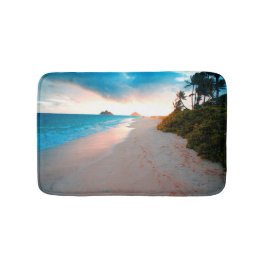 Tropischer Sandy-Strand-Sonnenuntergang Badematte