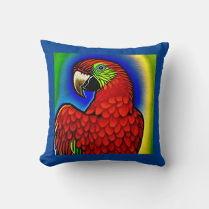 Tropischer Schatz: Abstraktes Parrot Artwork Kissen