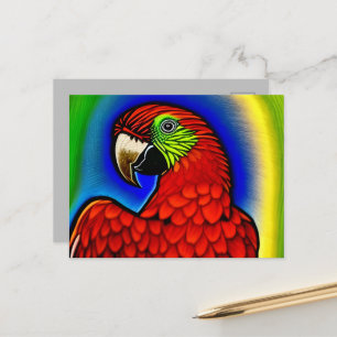 Tropischer Schatz: Abstraktes Parrot Artwork Postkarte