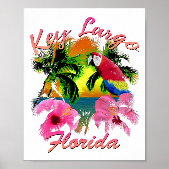 Tropischer Schlüssel Largo Florida Keys Poster (Vorne)