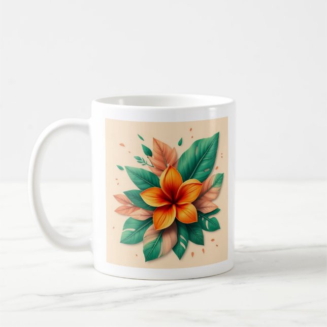Tropischer Schnappschuss-Glanz Kaffeetasse (Links)