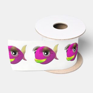 Tropischer, schöner Fisch aus Rosa Satinband