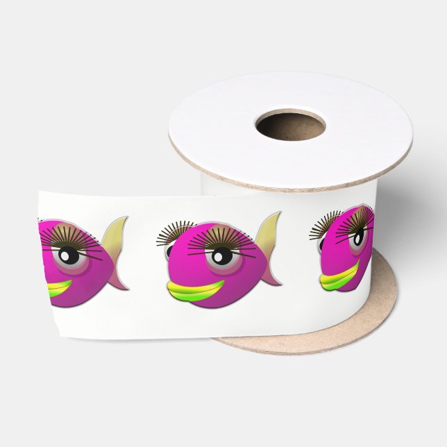 Tropischer, schöner Fisch aus Rosa Satinband (Spule)