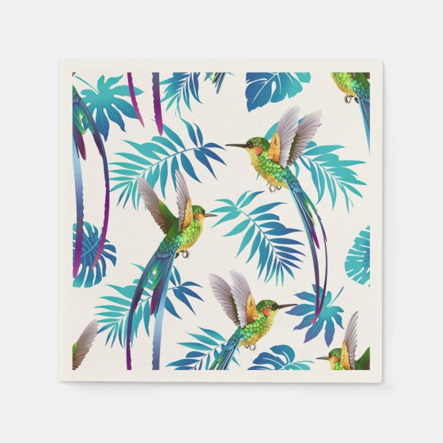 Tropischer Schwanz Hummingbirds Serviette (Vorderseite)