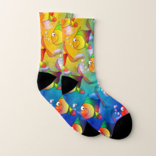 Tropischer See voller farbenfroher Cartoon niedlic Socken