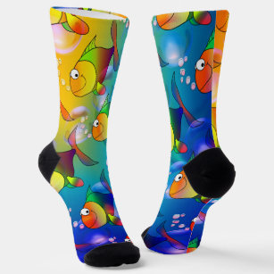 Tropischer See voller farbenfroher Cartoon niedlic Socken