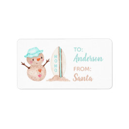 Tropischer Snowman-Geschenksticker Adressaufkleber