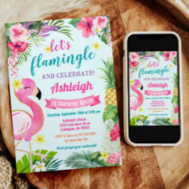 Tropischer Sommer 7. Geburtstag Einladung