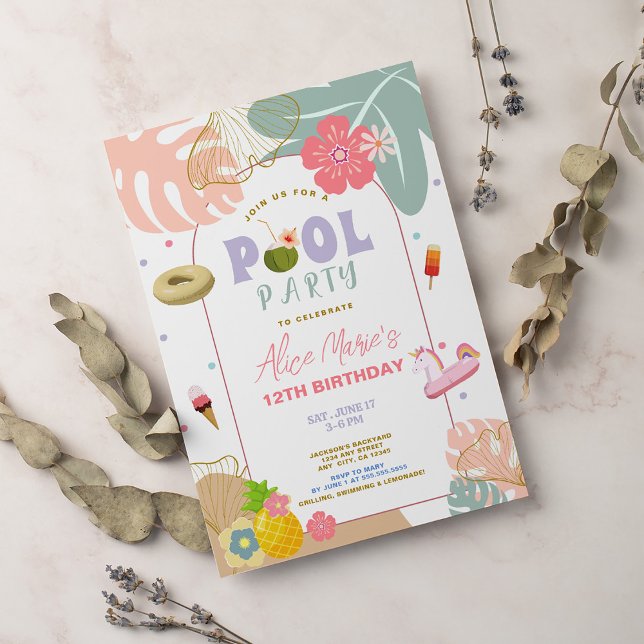 Tropischer Sommer Ananas Strand Geburtstag Einladung (Von Creator hochgeladen)