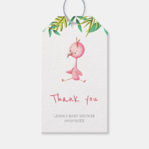 Tropischer Sommer Flamingo Baby Shower Danke Geschenkanhänger