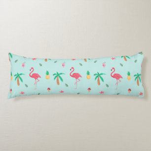 Tropischer Sommer-Flamingo-blaue Seitenschläferkissen