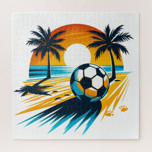Tropischer Sommer Fußball Retro Beach Soccer Sonne