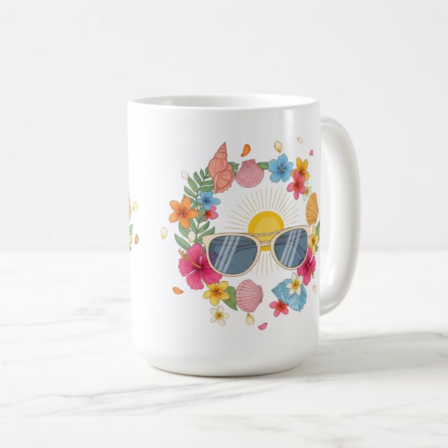 Tropischer Sommer Kaffeetasse | Süße Teetasse (VorderseiteRechts)