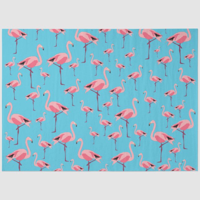 Tropischer Sommer Pink Flamingo Muster Seidenpapier (Vorderseite)