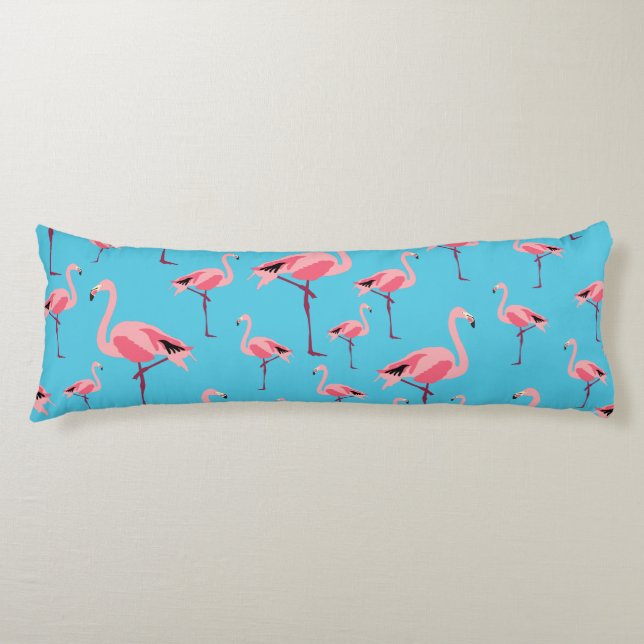 Tropischer Sommer Pink Flamingo Muster Seitenschläferkissen (Vorderseite)