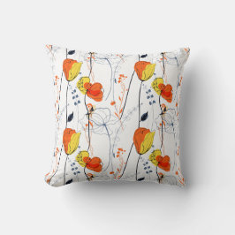 Tropischer Sommer | Schöne gelbe Blumen Design Kissen