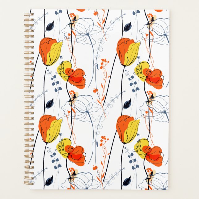 Tropischer Sommer | Schöne gelbe Blumen Design Planer (Vorderseite)
