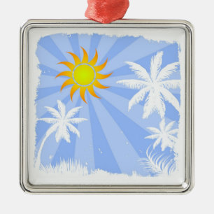 Tropischer Sommer Silbernes Ornament