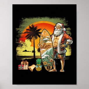 Tropischer Sommer Surfen Weihnachtsmann 6 Pack Chr Poster